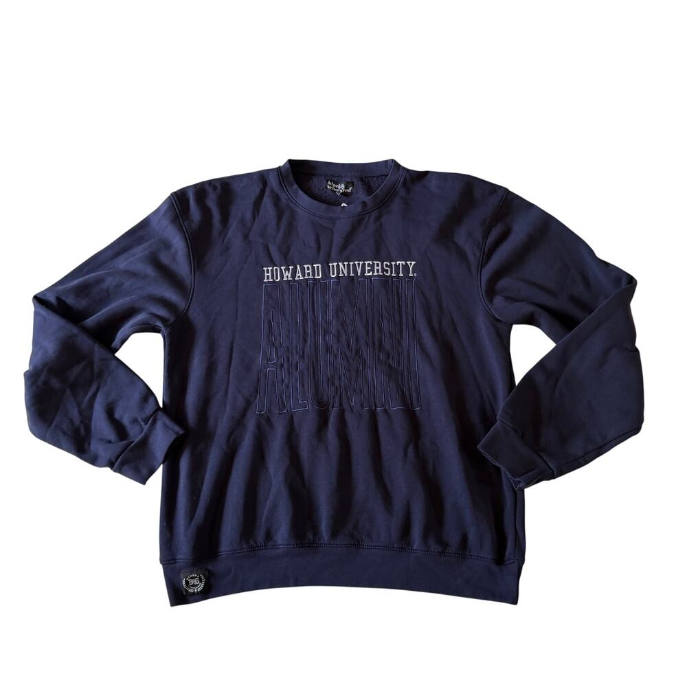 NWT Navy Blue Howard University Embroidered Pullover Crewneck Sweater 2XL